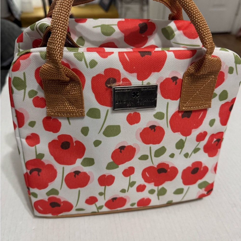 Lucky Brand Red Poppy Canvas Bag - Picture 5 of 6